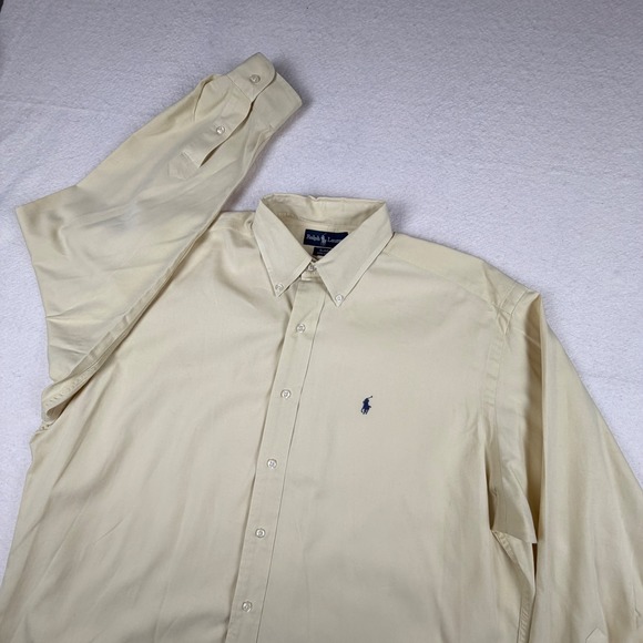 Ralph Lauren Other - Ralph Lauren Blaire Mens Large Yellow Cotton Long Sleeve Button Down Shirt Pony